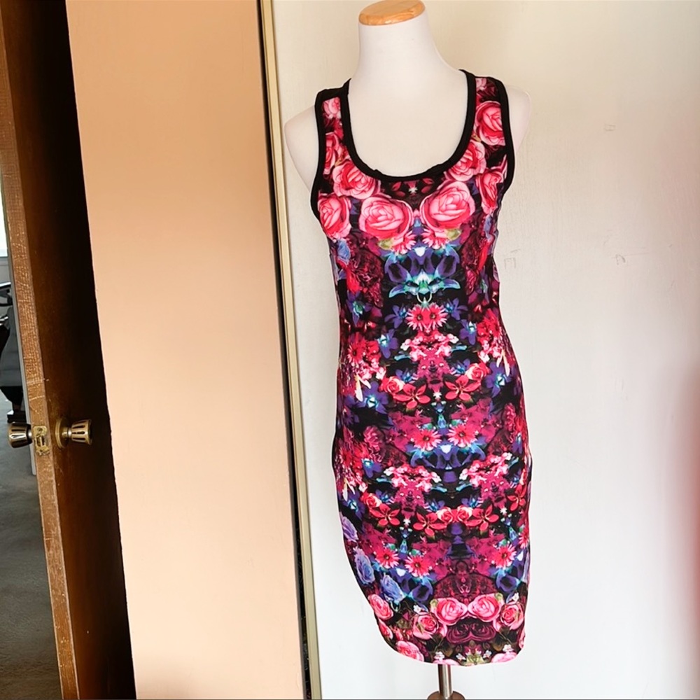 Rampage black floral cut out dress. Size XS